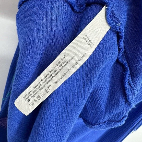 Free People Adelaide Embroidered Shift Mini Dress Ocean Blue Size XS - Picture 9 of 12